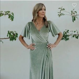 Baltic Born Sage Velvet Wrap Dress size medium